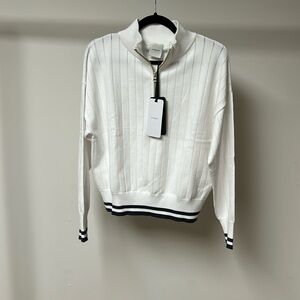 Varley Aliyah half zip sweat white/blue nights